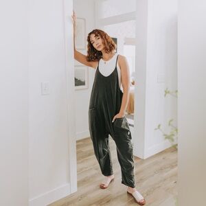 Free People Movement Hot Shot Onesie Washed Black XS EUC